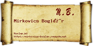 Mirkovics Boglár névjegykártya